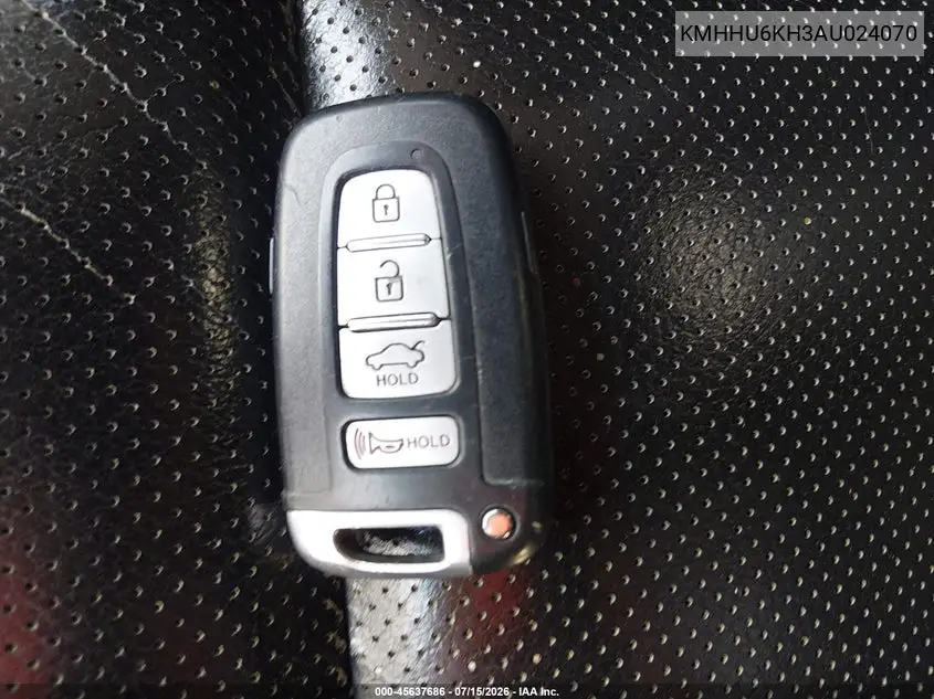 2010 Hyundai Genesis 3.8 Track VIN: KMHHU6KH3AU024070 Lot: 45637686