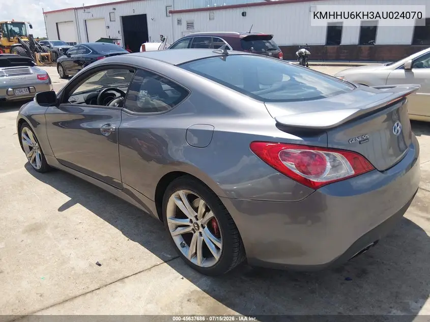 2010 Hyundai Genesis 3.8 Track VIN: KMHHU6KH3AU024070 Lot: 45637686