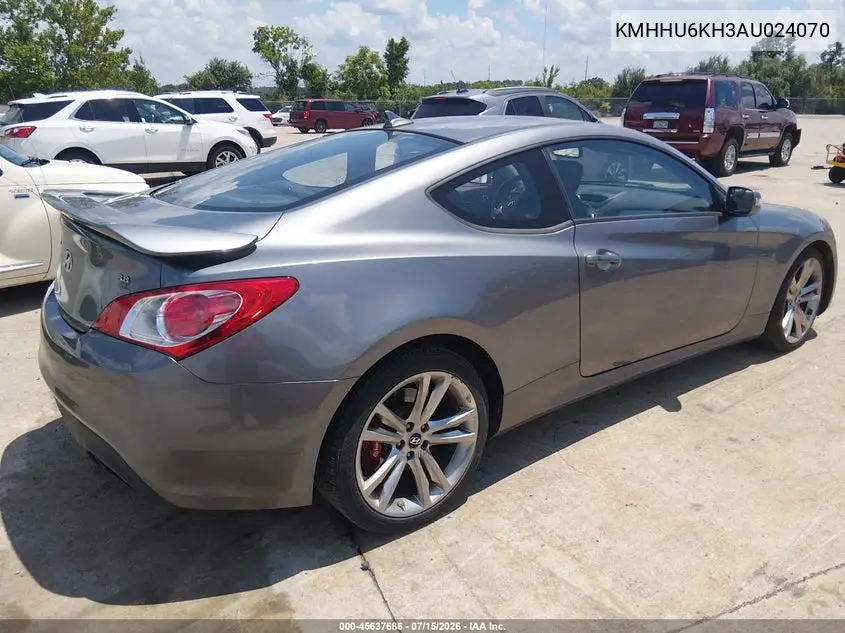 2010 Hyundai Genesis 3.8 Track VIN: KMHHU6KH3AU024070 Lot: 45637686