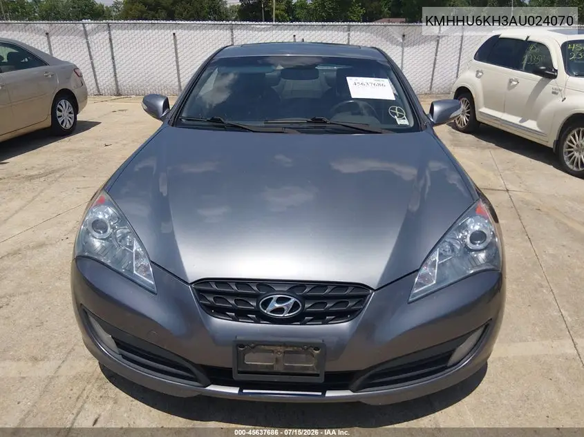 2010 Hyundai Genesis 3.8 Track VIN: KMHHU6KH3AU024070 Lot: 45637686