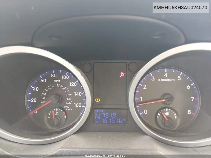 2010 Hyundai Genesis 3.8 Track VIN: KMHHU6KH3AU024070 Lot: 45637686