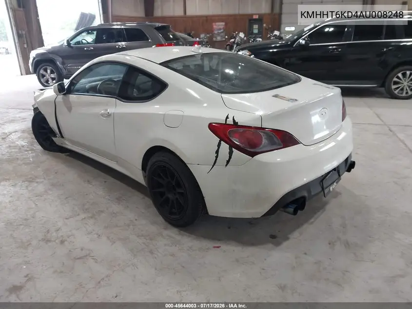2010 Hyundai Genesis 2.0T VIN: KMHHT6KD4AU008248 Lot: 45644003