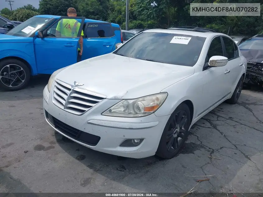 2010 Hyundai Genesis 4.6 VIN: KMHGC4DF8AU070282 Lot: 45681900