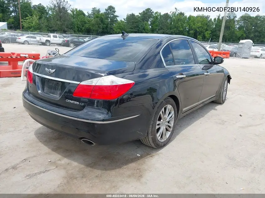 2011 Hyundai Genesis 4.6 VIN: KMHGC4DF2BU140926 Lot: 45333418