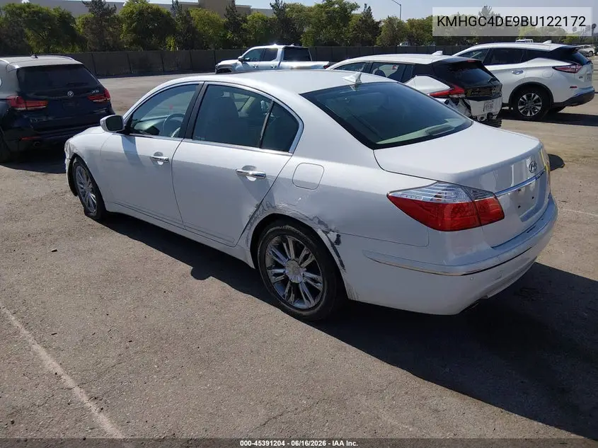 2011 Hyundai Genesis 3.8 VIN: KMHGC4DE9BU122172 Lot: 45391204