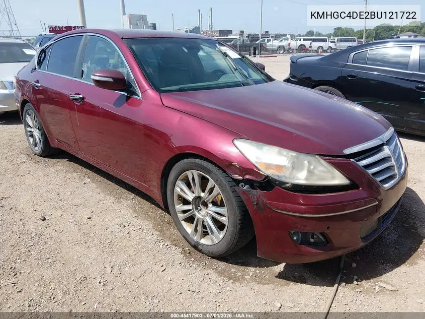 2011 Hyundai Genesis 3.8 VIN: KMHGC4DE2BU121722 Lot: 45417903