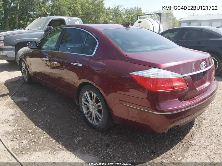 2011 Hyundai Genesis 3.8 VIN: KMHGC4DE2BU121722 Lot: 45417903
