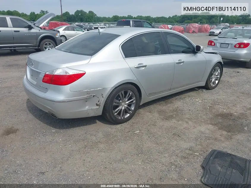 2011 Hyundai Genesis 4.6 VIN: KMHGC4DF1BU114110 Lot: 45481989