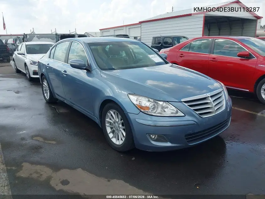 2011 Hyundai Genesis 3.8 VIN: KMHGC4DE3BU113287 Lot: 45545653