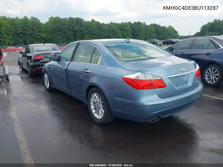 2011 Hyundai Genesis 3.8 VIN: KMHGC4DE3BU113287 Lot: 45545653