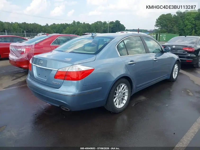 2011 Hyundai Genesis 3.8 VIN: KMHGC4DE3BU113287 Lot: 45545653