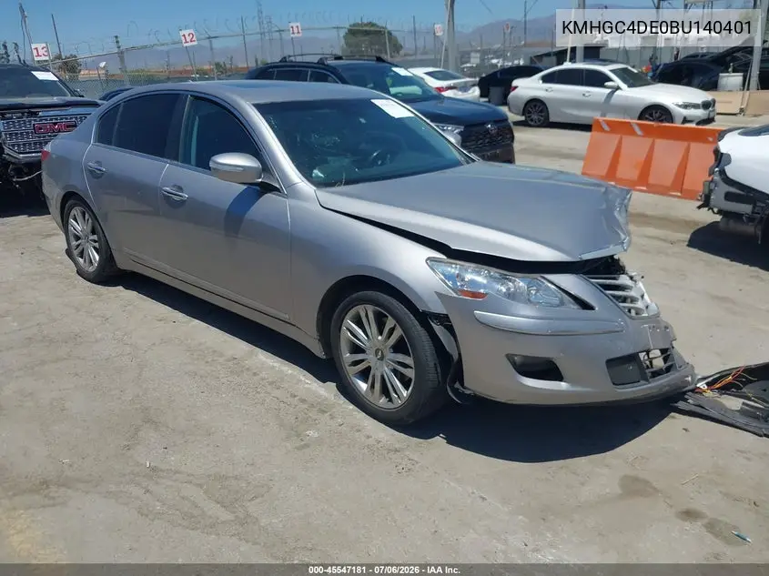 2011 Hyundai Genesis 3.8 VIN: KMHGC4DE0BU140401 Lot: 45547181