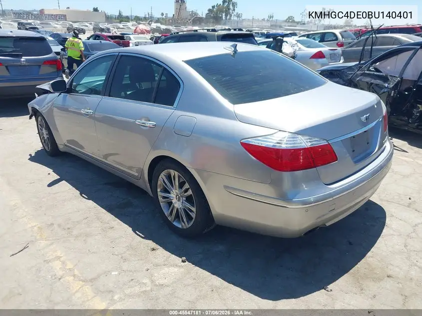 2011 Hyundai Genesis 3.8 VIN: KMHGC4DE0BU140401 Lot: 45547181