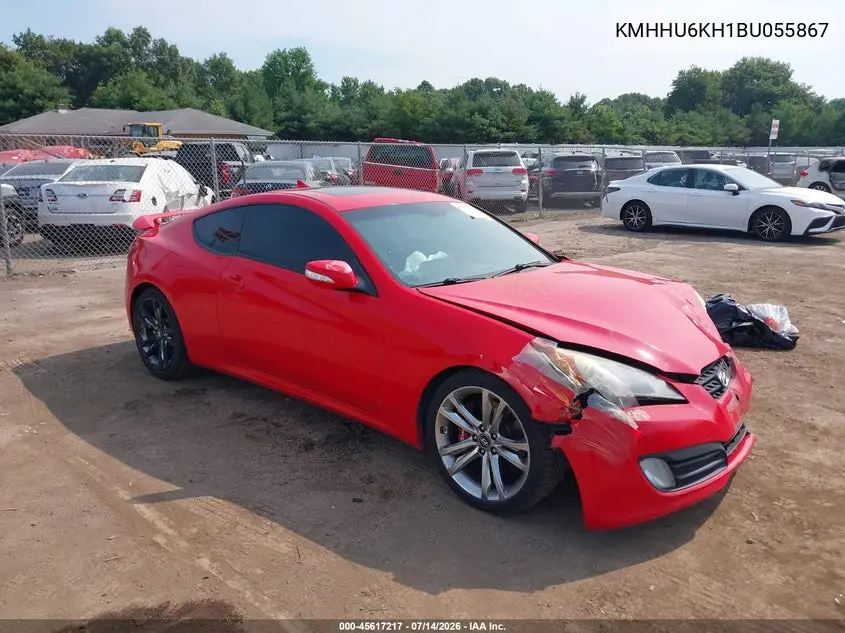 2011 Hyundai Genesis 3.8 Track VIN: KMHHU6KH1BU055867 Lot: 45617217