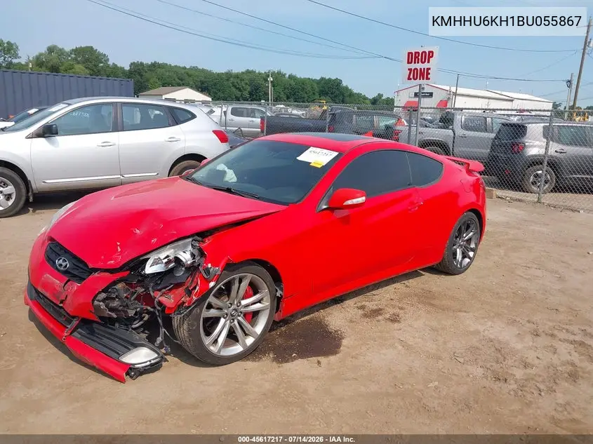 2011 Hyundai Genesis 3.8 Track VIN: KMHHU6KH1BU055867 Lot: 45617217