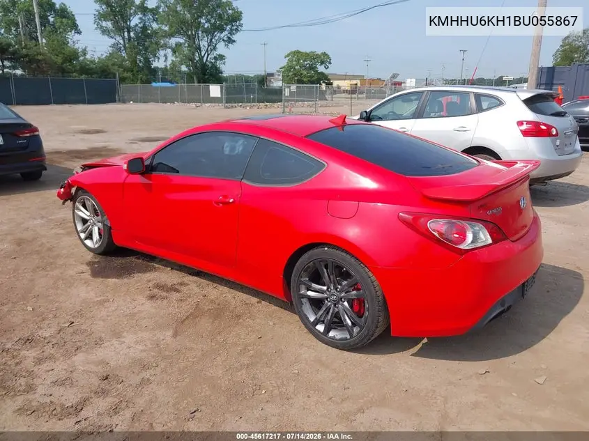 2011 Hyundai Genesis 3.8 Track VIN: KMHHU6KH1BU055867 Lot: 45617217
