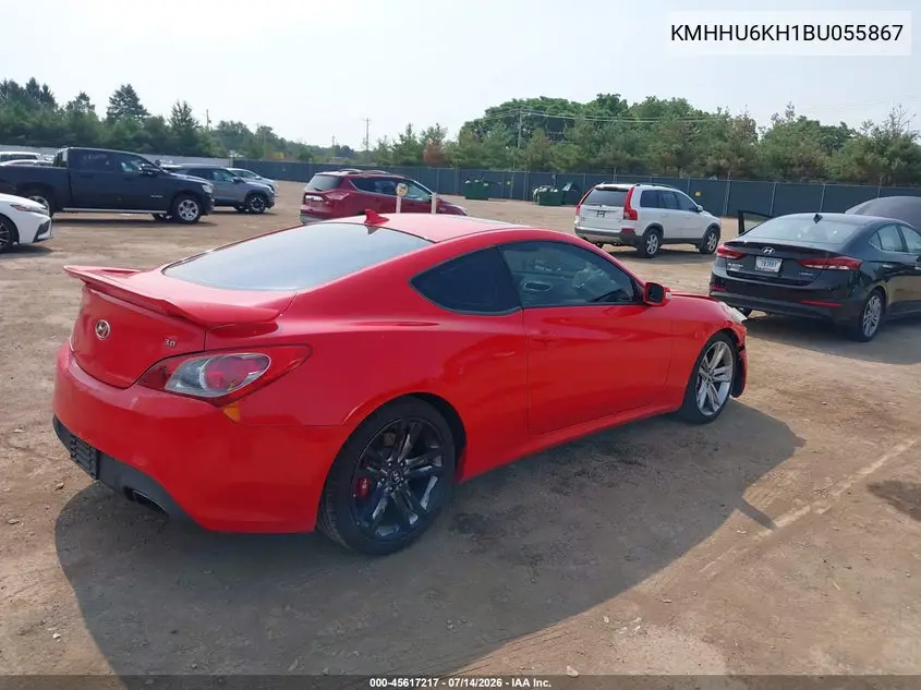 2011 Hyundai Genesis 3.8 Track VIN: KMHHU6KH1BU055867 Lot: 45617217