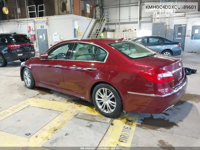 KMHGC4DDXCU189601 2012 Hyundai Genesis 3.8