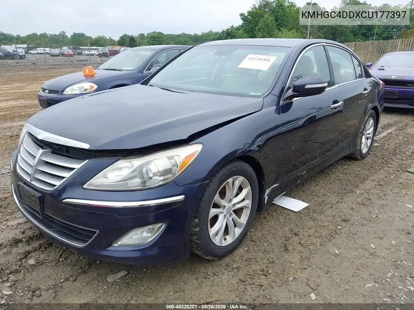 2012 Hyundai Genesis 3.8 VIN: KMHGC4DDXCU177397 Lot: 45220201