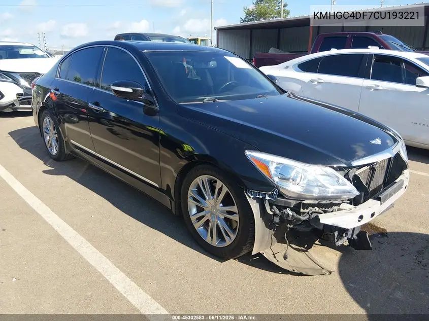 2012 Hyundai Genesis 4.6 VIN: KMHGC4DF7CU193221 Lot: 45302583
