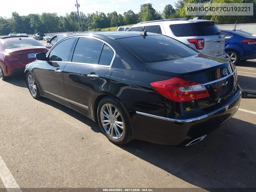 2012 Hyundai Genesis 4.6 VIN: KMHGC4DF7CU193221 Lot: 45302583
