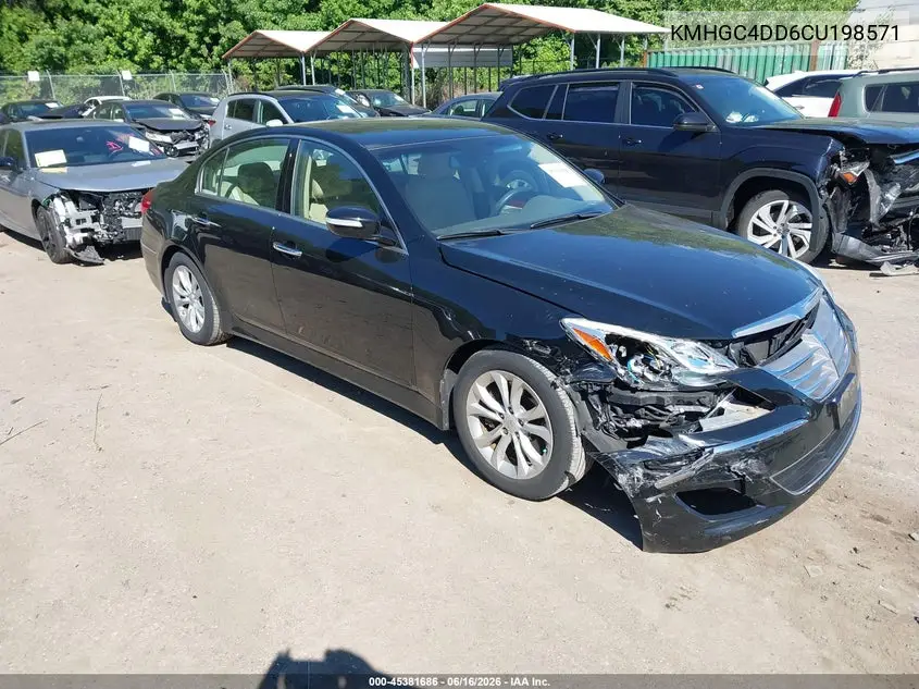 2012 Hyundai Genesis 3.8 VIN: KMHGC4DD6CU198571 Lot: 45381686