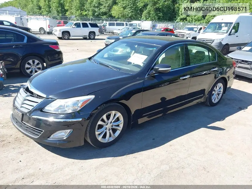 2012 Hyundai Genesis 3.8 VIN: KMHGC4DD6CU198571 Lot: 45381686