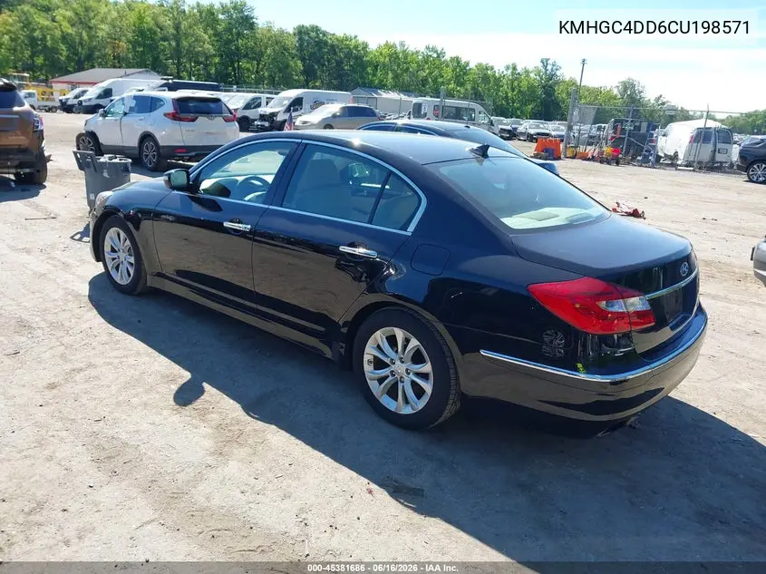 2012 Hyundai Genesis 3.8 VIN: KMHGC4DD6CU198571 Lot: 45381686