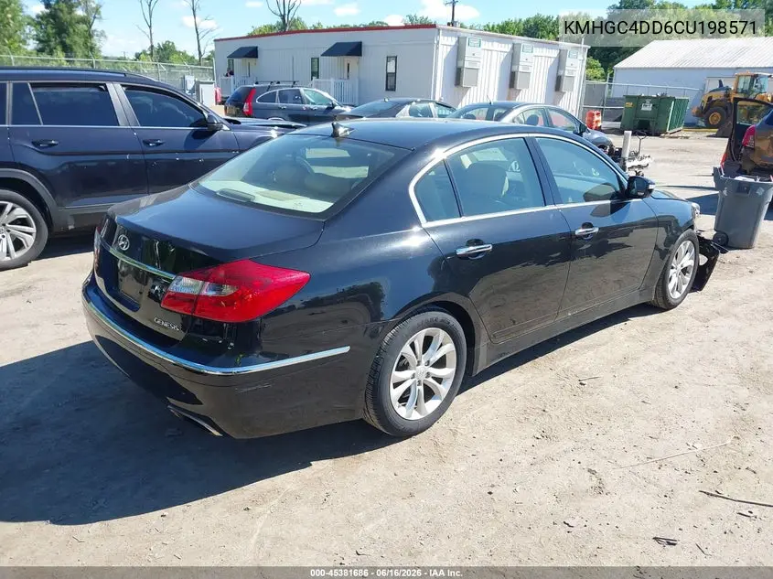 2012 Hyundai Genesis 3.8 VIN: KMHGC4DD6CU198571 Lot: 45381686