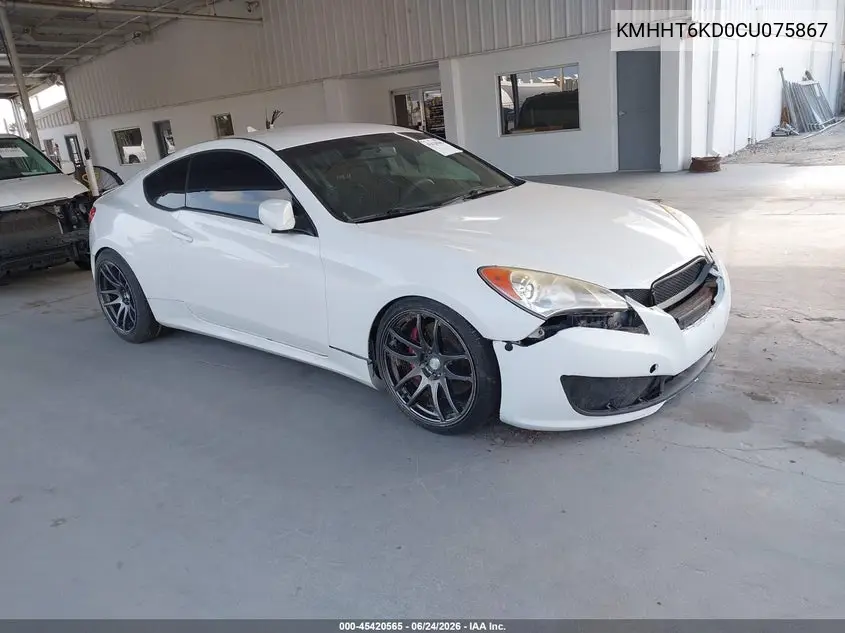 2012 Hyundai Genesis 2.0T R-Spec VIN: KMHHT6KD0CU075867 Lot: 45420565