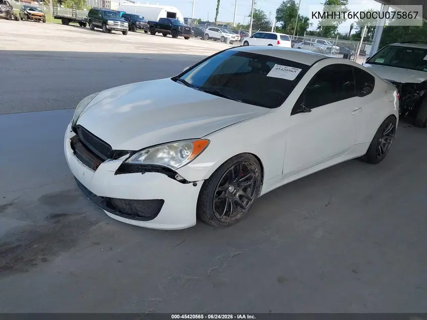 2012 Hyundai Genesis 2.0T R-Spec VIN: KMHHT6KD0CU075867 Lot: 45420565