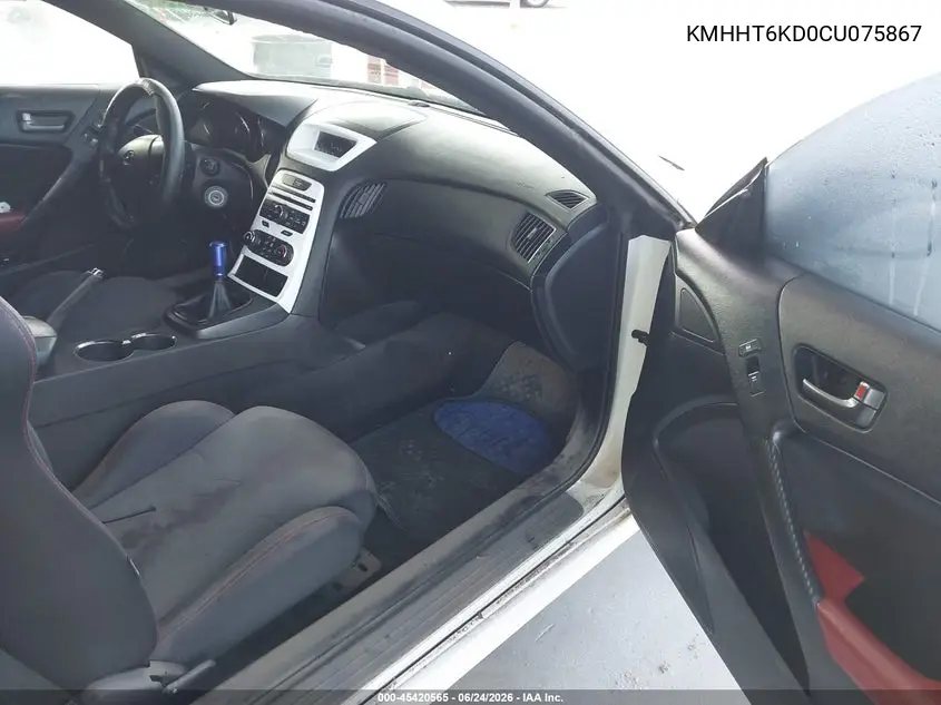 2012 Hyundai Genesis 2.0T R-Spec VIN: KMHHT6KD0CU075867 Lot: 45420565