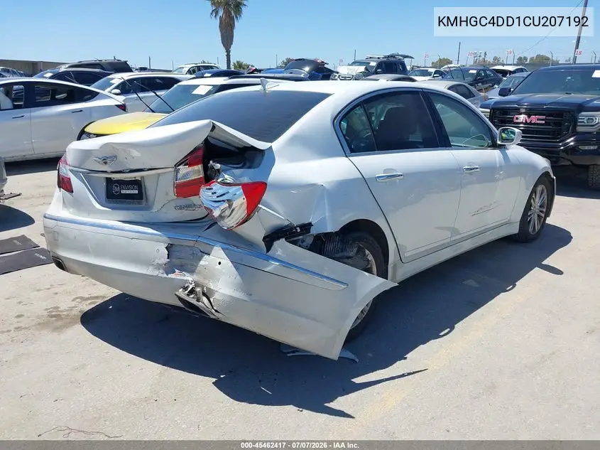 2012 Hyundai Genesis 3.8 VIN: KMHGC4DD1CU207192 Lot: 45462417