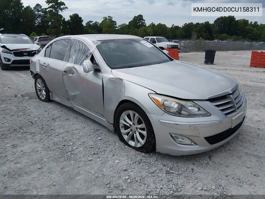 2012 Hyundai Genesis 3.8 VIN: KMHGC4DD0CU158311 Lot: 45476190