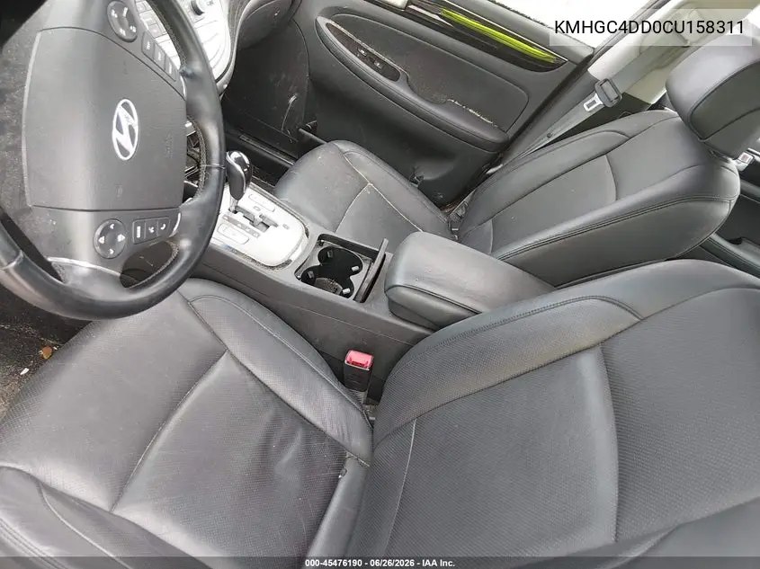 2012 Hyundai Genesis 3.8 VIN: KMHGC4DD0CU158311 Lot: 45476190
