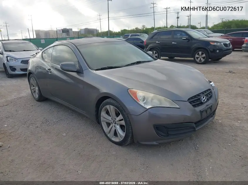 2012 Hyundai Genesis 2.0T VIN: KMHHT6KD6CU072617 Lot: 45516069