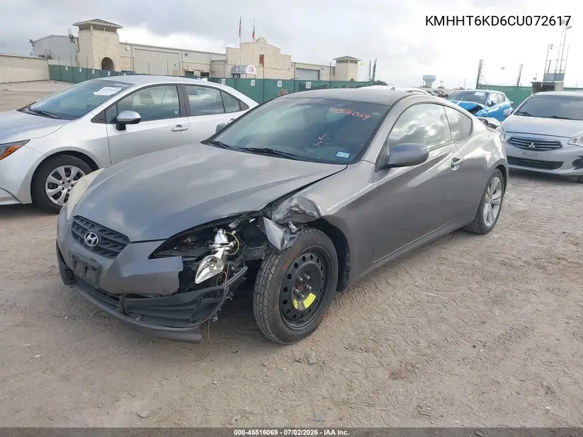 2012 Hyundai Genesis 2.0T VIN: KMHHT6KD6CU072617 Lot: 45516069