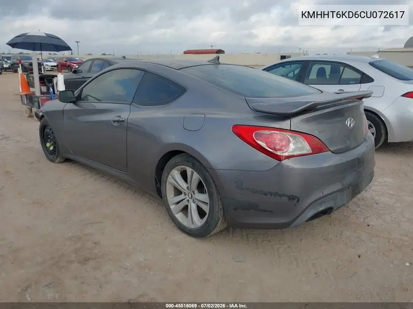 2012 Hyundai Genesis 2.0T VIN: KMHHT6KD6CU072617 Lot: 45516069