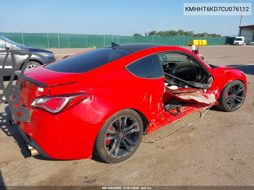 2012 Hyundai Genesis 2.0T R-Spec VIN: KMHHT6KD7CU076112 Lot: 45543099