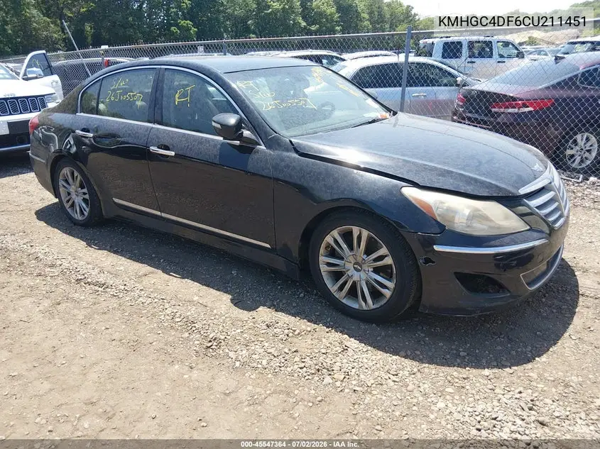2012 Hyundai Genesis 4.6 VIN: KMHGC4DF6CU211451 Lot: 45547364