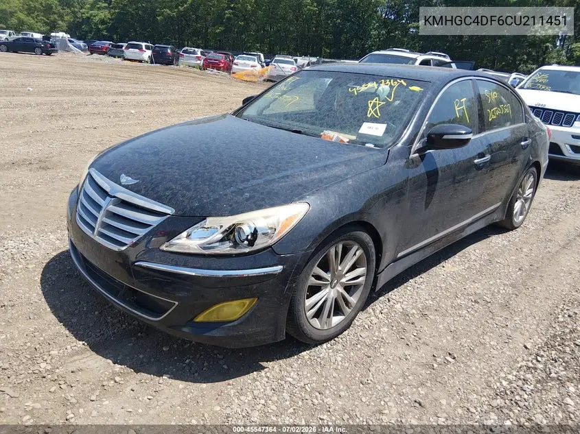 2012 Hyundai Genesis 4.6 VIN: KMHGC4DF6CU211451 Lot: 45547364