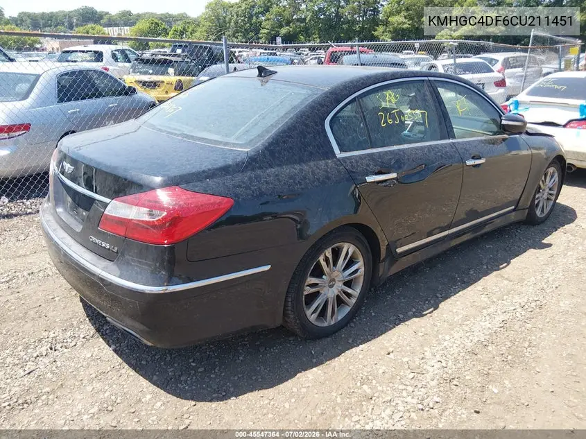 2012 Hyundai Genesis 4.6 VIN: KMHGC4DF6CU211451 Lot: 45547364