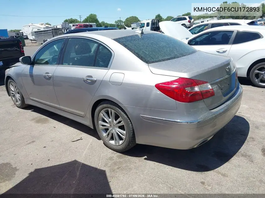 2012 Hyundai Genesis 4.6 VIN: KMHGC4DF6CU172893 Lot: 45561793