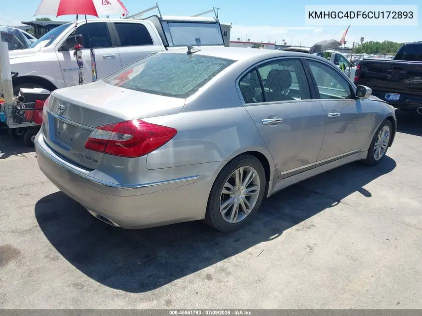 2012 Hyundai Genesis 4.6 VIN: KMHGC4DF6CU172893 Lot: 45561793