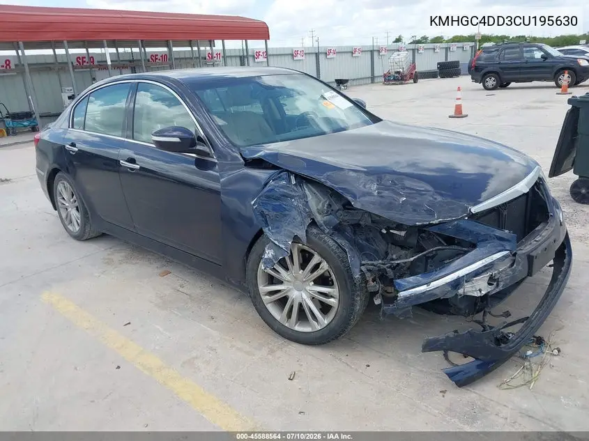 2012 Hyundai Genesis 3.8 VIN: KMHGC4DD3CU195630 Lot: 45588564