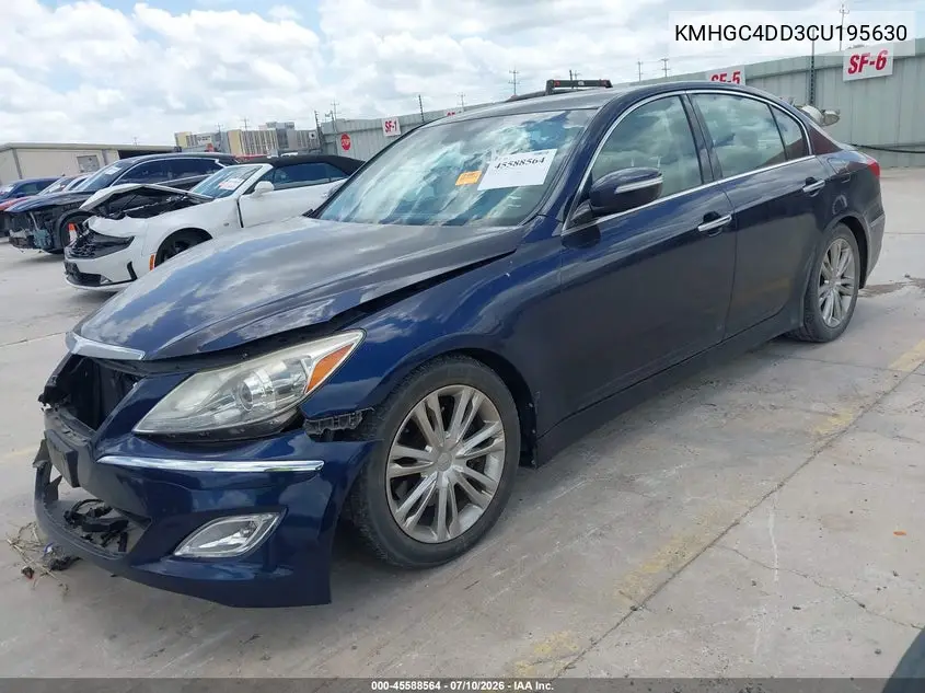 2012 Hyundai Genesis 3.8 VIN: KMHGC4DD3CU195630 Lot: 45588564