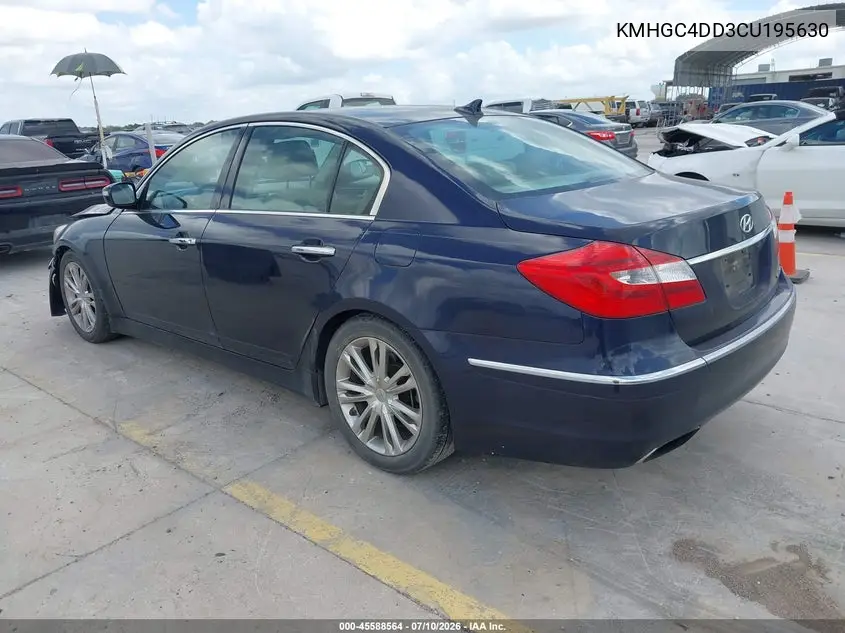 2012 Hyundai Genesis 3.8 VIN: KMHGC4DD3CU195630 Lot: 45588564