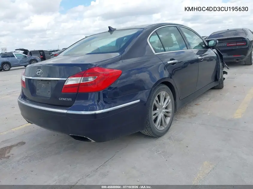 2012 Hyundai Genesis 3.8 VIN: KMHGC4DD3CU195630 Lot: 45588564