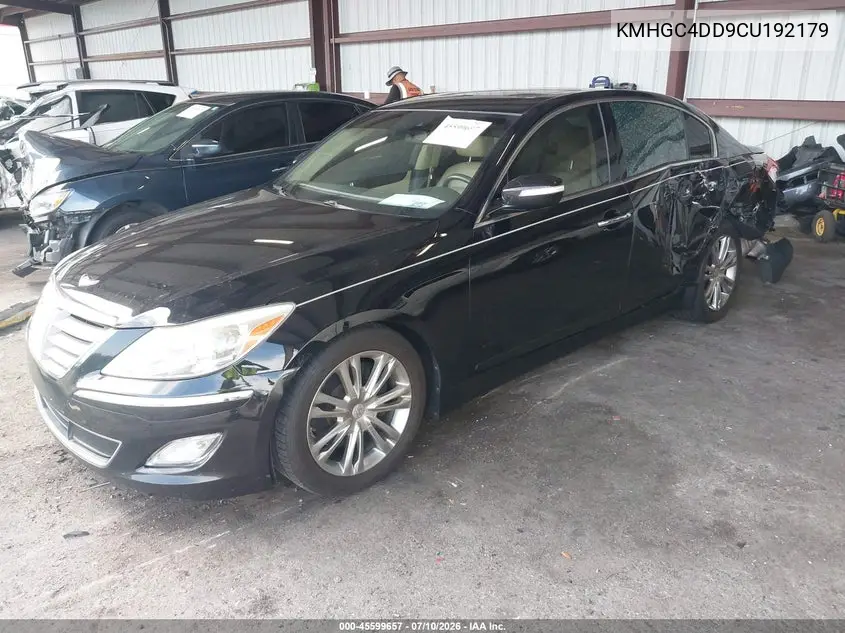 2012 Hyundai Genesis 3.8 VIN: KMHGC4DD9CU192179 Lot: 45599657