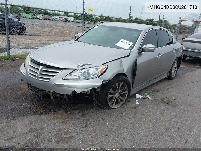2012 Hyundai Genesis 3.8 VIN: KMHGC4DD0CU201710 Lot: 45624356